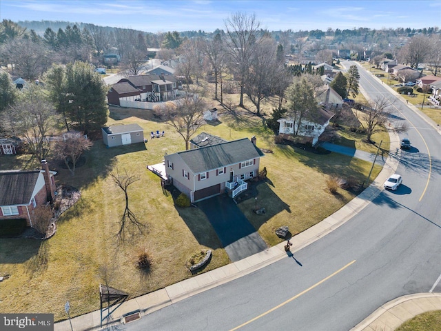 bird's eye view with a residential view