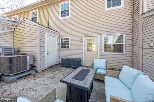 view of patio / terrace featuring an outdoor living space and cooling unit