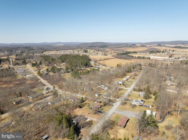 aerial view with a rural view