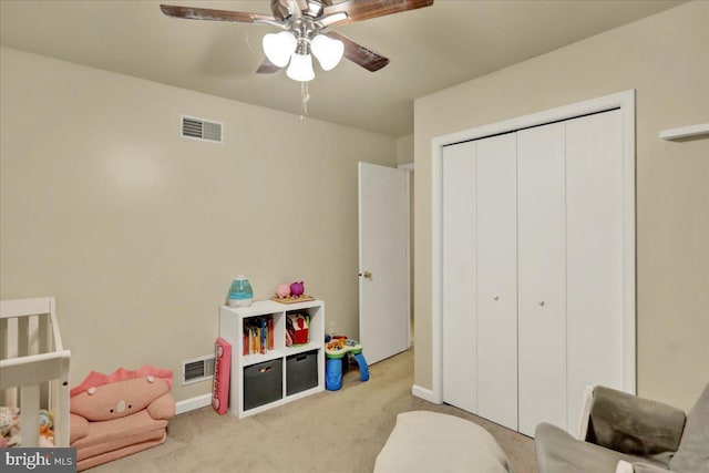 5 Westpointe Dr, Ephrata, PA 17522 - recreation room with carpet flooring, a ceiling fan, and baseboards
