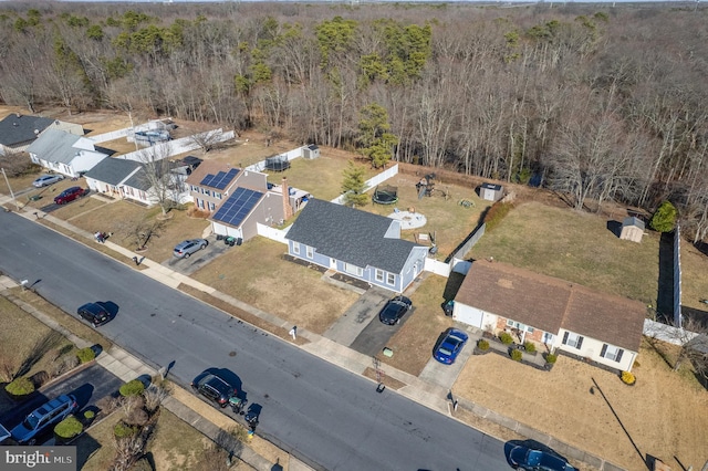 aerial view featuring a residential view