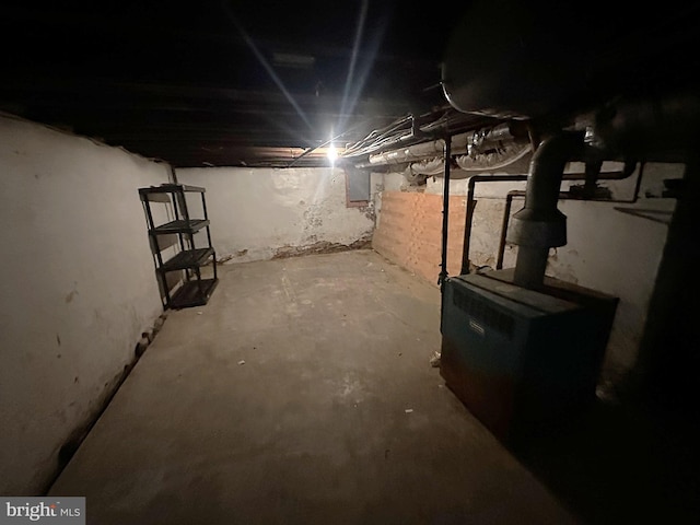 view of unfinished basement