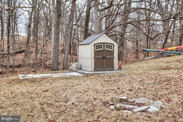 view of shed