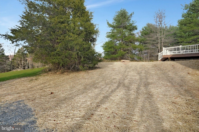 view of yard with a deck