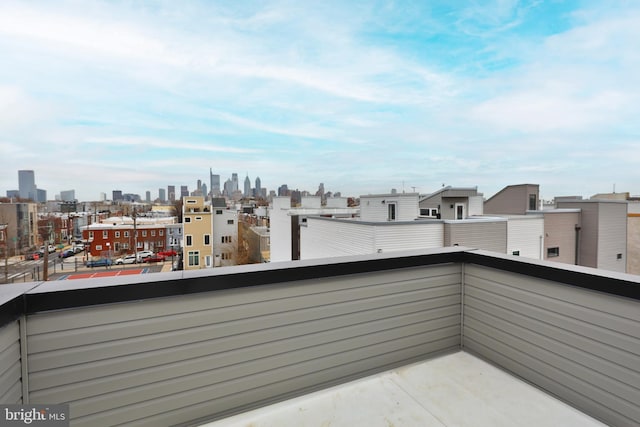 balcony featuring a view of city