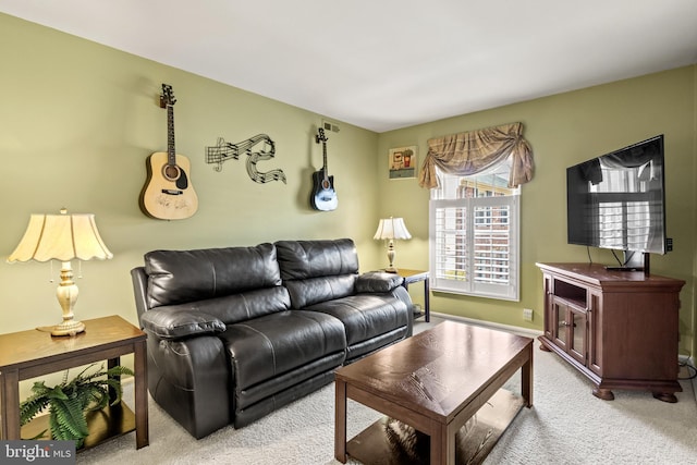 view of carpeted living area