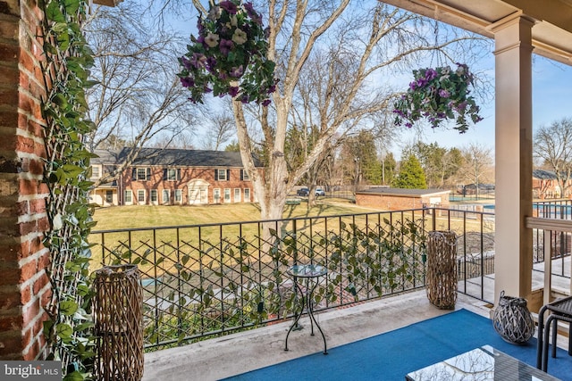 view of patio / terrace featuring a balcony