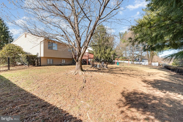 view of yard with fence