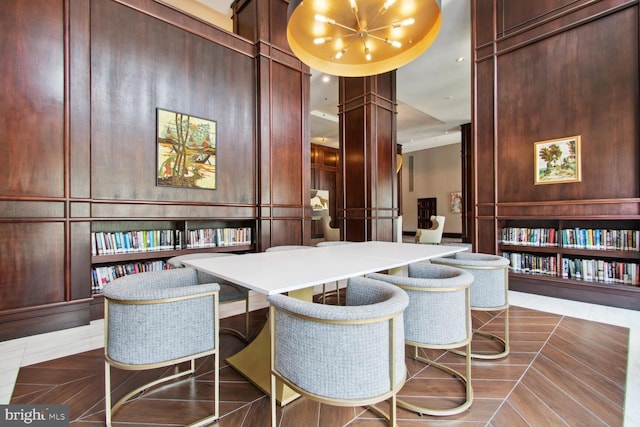 view of tiled dining space