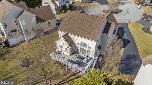 drone / aerial view with a residential view