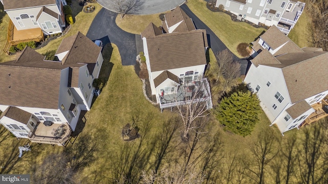 aerial view featuring a residential view