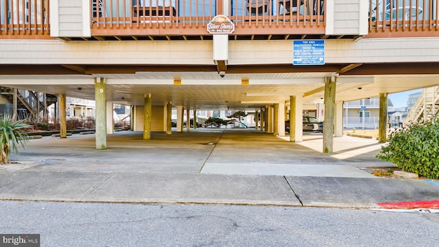 exterior space featuring a carport