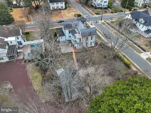 aerial view featuring a residential view