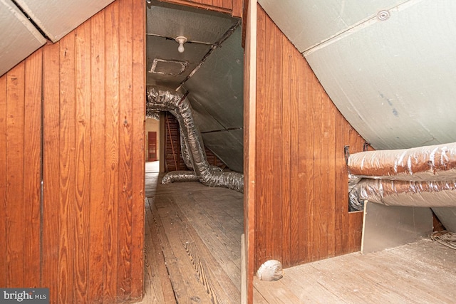 view of unfinished attic