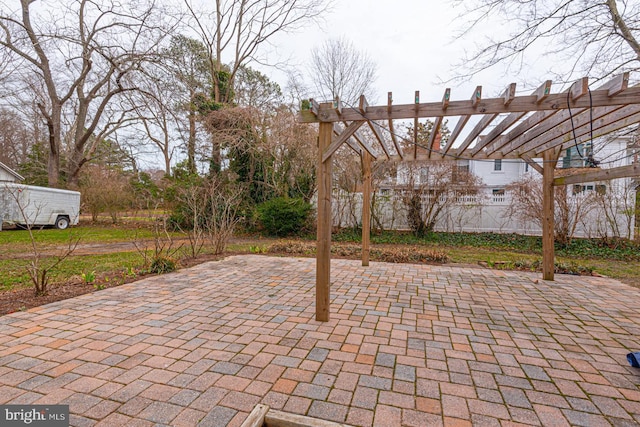 view of patio / terrace featuring a pergola