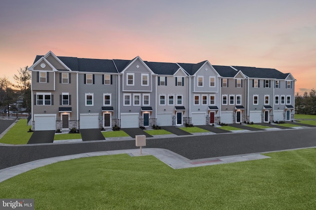 exterior space with a residential view and a front lawn