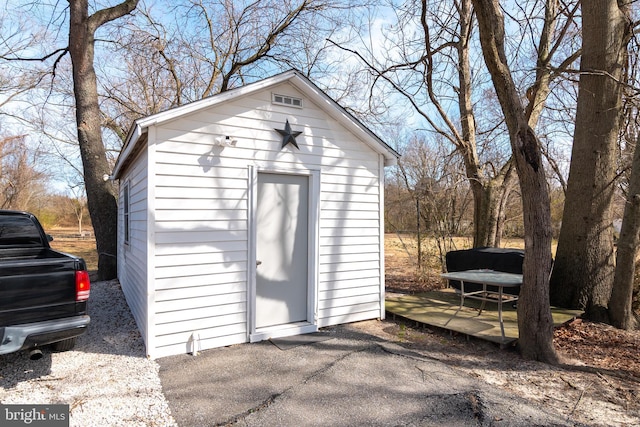 view of shed