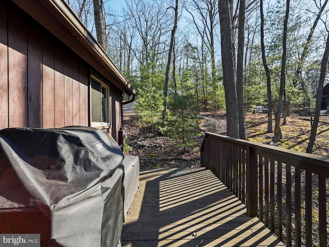 deck featuring area for grilling