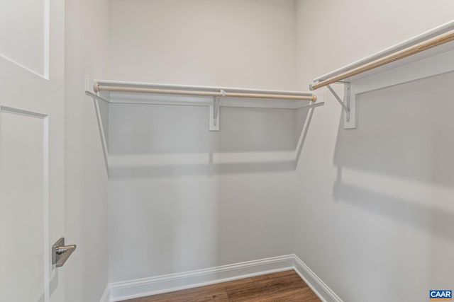 spacious closet featuring wood finished floors