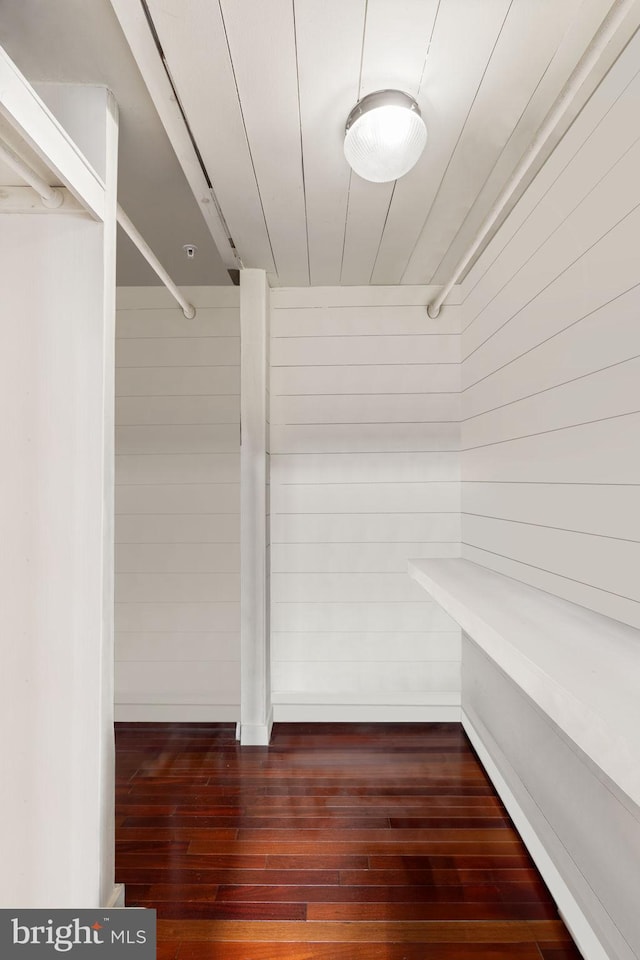 walk in closet featuring hardwood / wood-style flooring