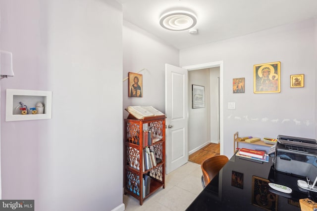 office featuring light tile patterned floors