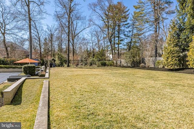 view of yard featuring fence