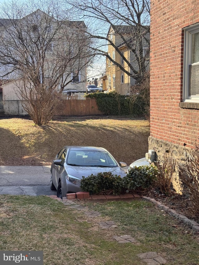 view of yard with fence