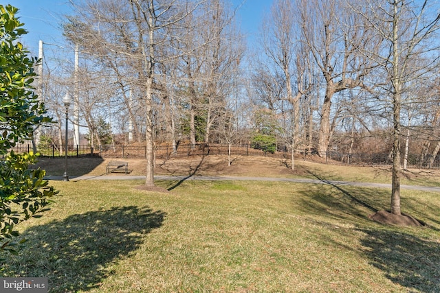 view of yard with fence