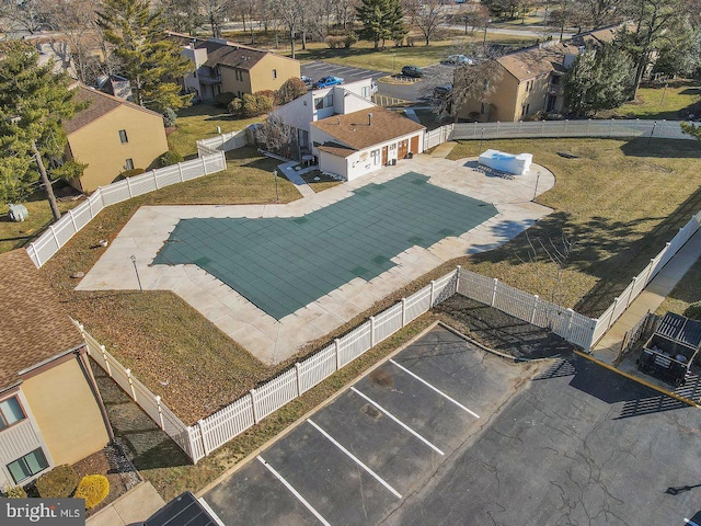 aerial view with a residential view