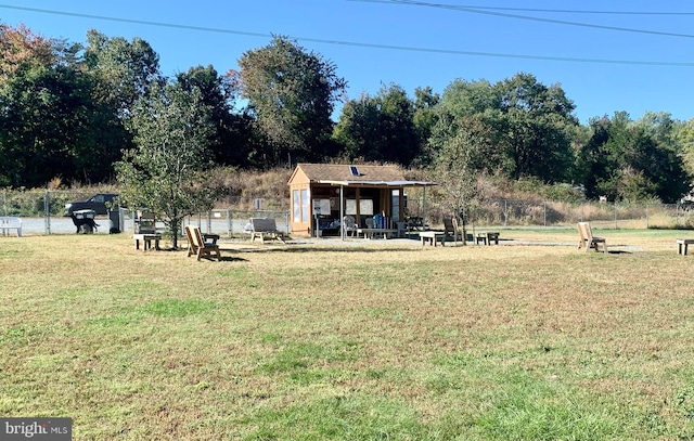 view of yard with fence