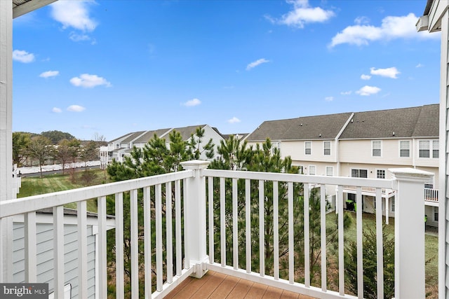 balcony featuring a residential view