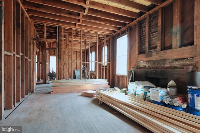 miscellaneous room featuring hardwood / wood-style flooring