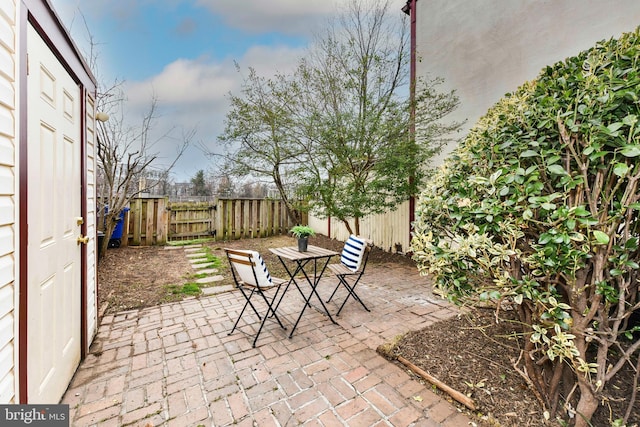 view of patio / terrace featuring a fenced backyard