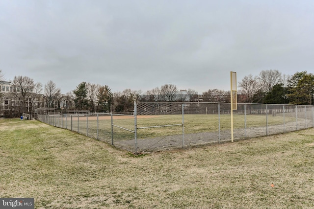 view of yard with fence