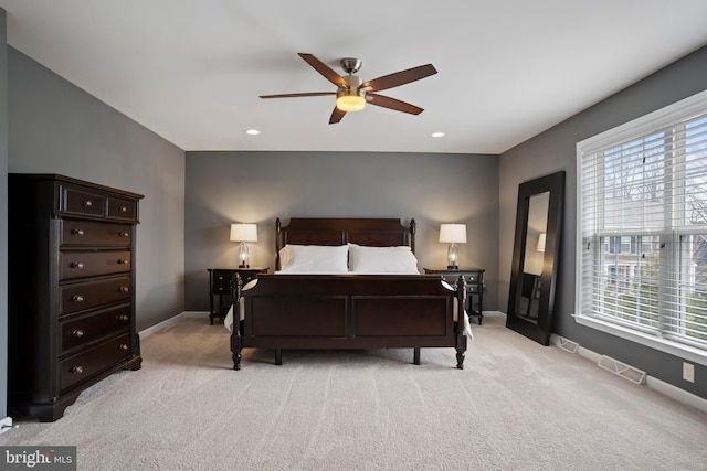 528 Shaw St, Mechanicsburg, PA 17050 - bedroom with multiple windows, light colored carpet, baseboards, and recessed lighting