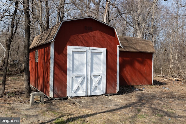 view of shed