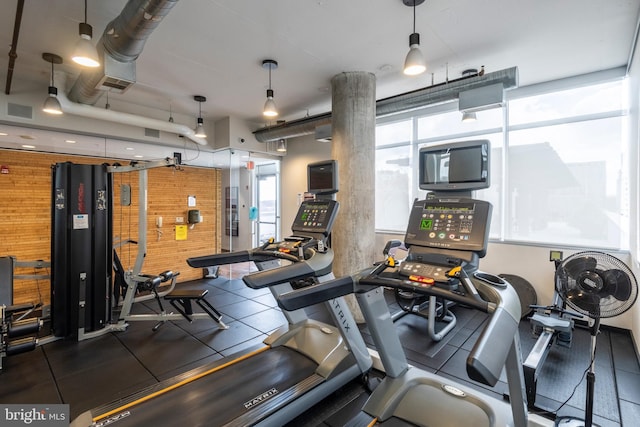 exercise room with visible vents