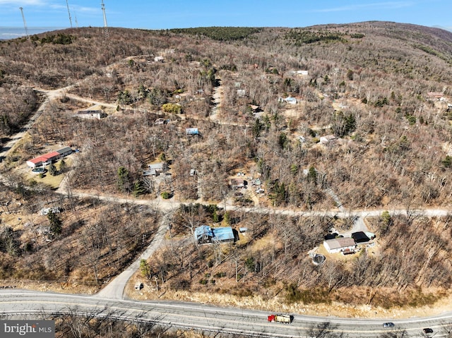 bird's eye view with a mountain view