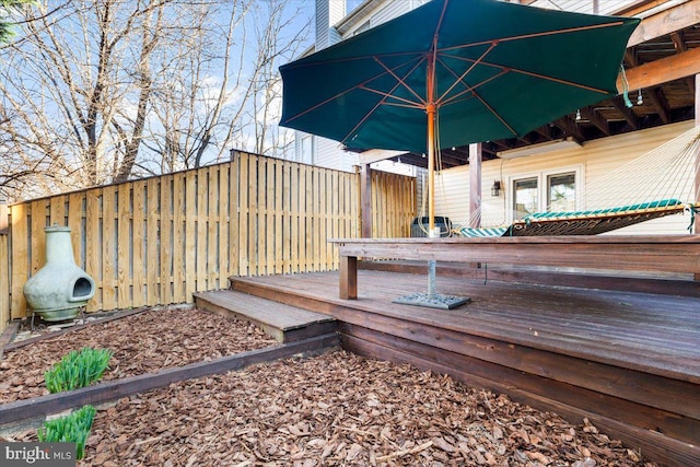 wooden deck with fence