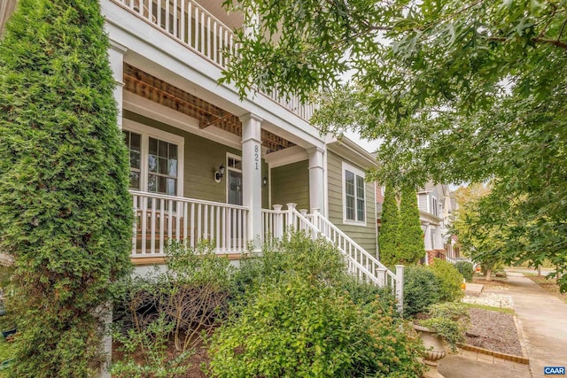 entrance to property with a porch