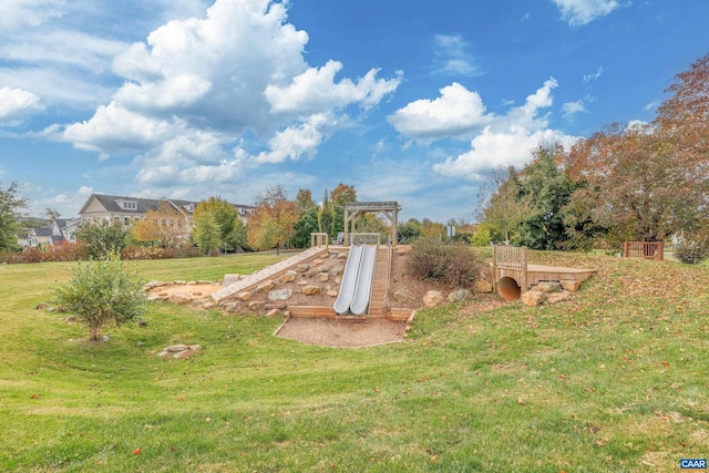 view of yard featuring a playground