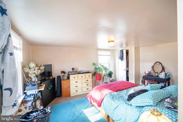 bedroom featuring carpet