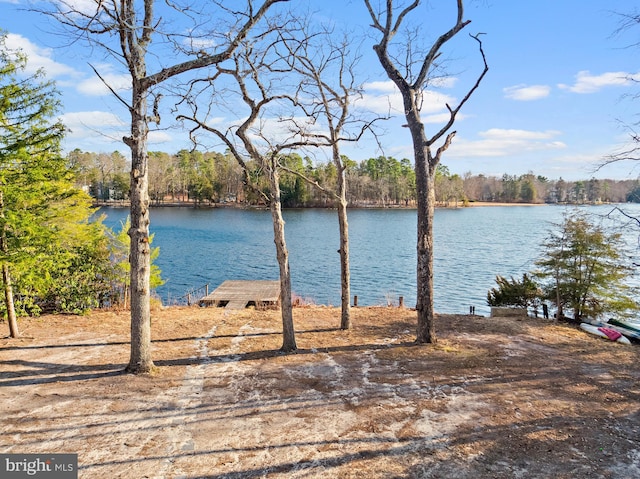 view of water feature featuring a boat dock