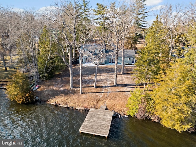 exterior space featuring a water view