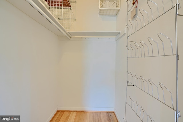 walk in closet featuring light wood-type flooring