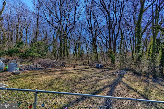 view of yard featuring fence