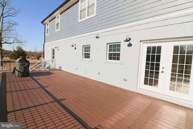 deck with french doors