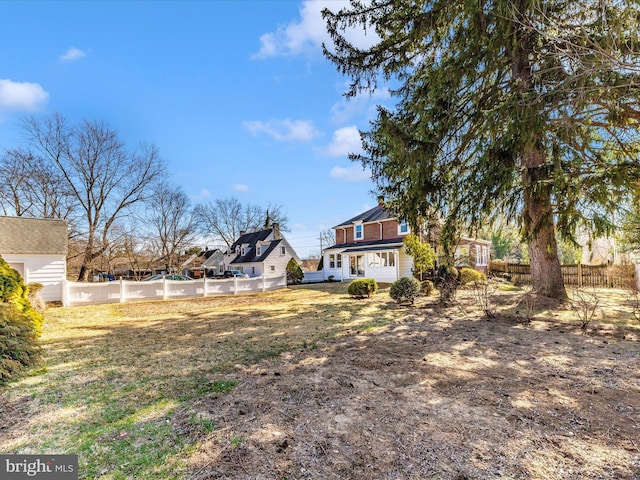 view of yard featuring fence