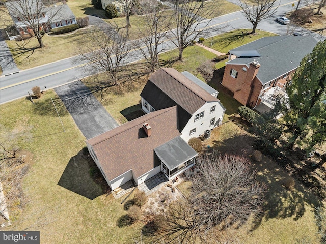 drone / aerial view with a residential view