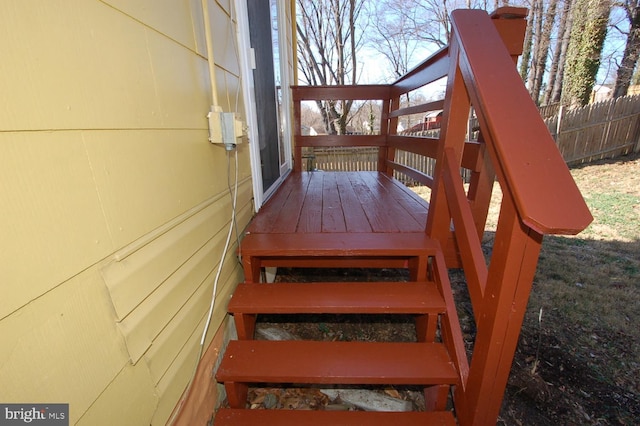 wooden terrace with fence